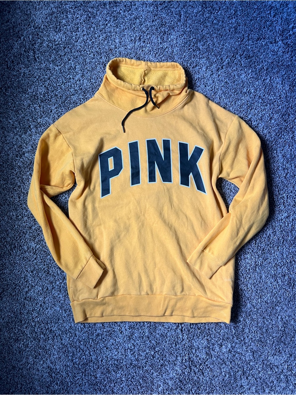 PINK Victoria's Secret Dandelion Yellow Funnel Neck Pullover Sweatshirt